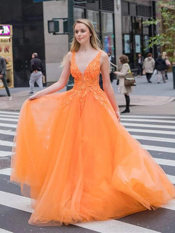 orange grad dress