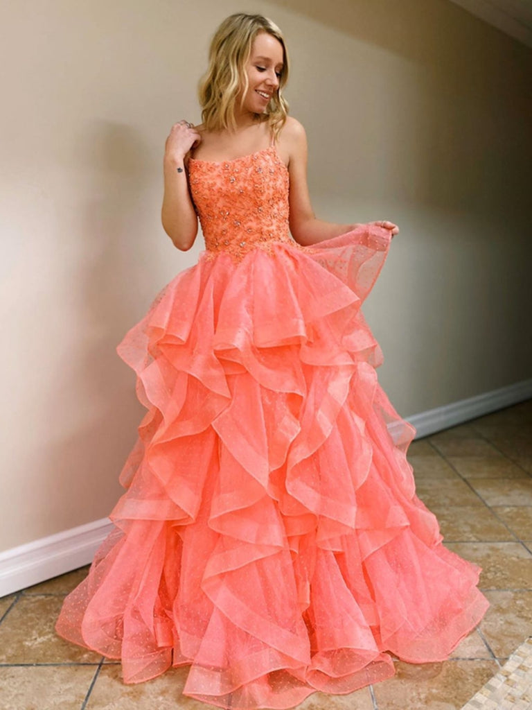 coral formal gown