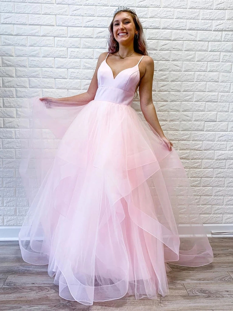 pink and blue gown