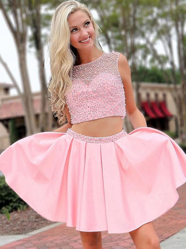 short pink dress formal