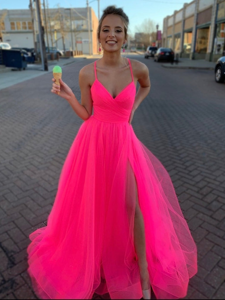 coral prom dresses long