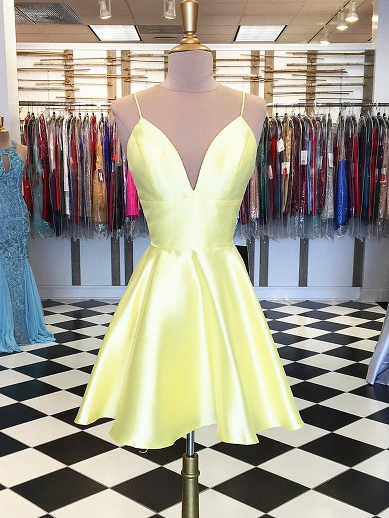 Light Yellow Party Dress Short Homecoming Dresses Yellow Short Prom Dress 2018 Short Cocktail Gown On Luulla