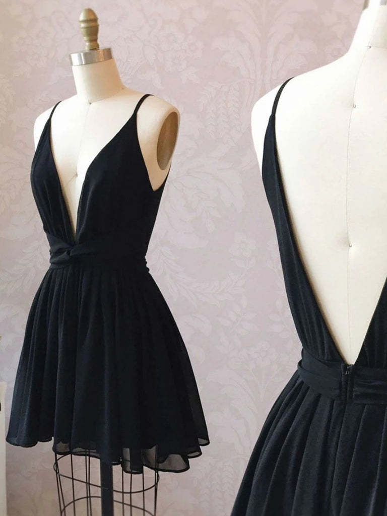 black a line short dress