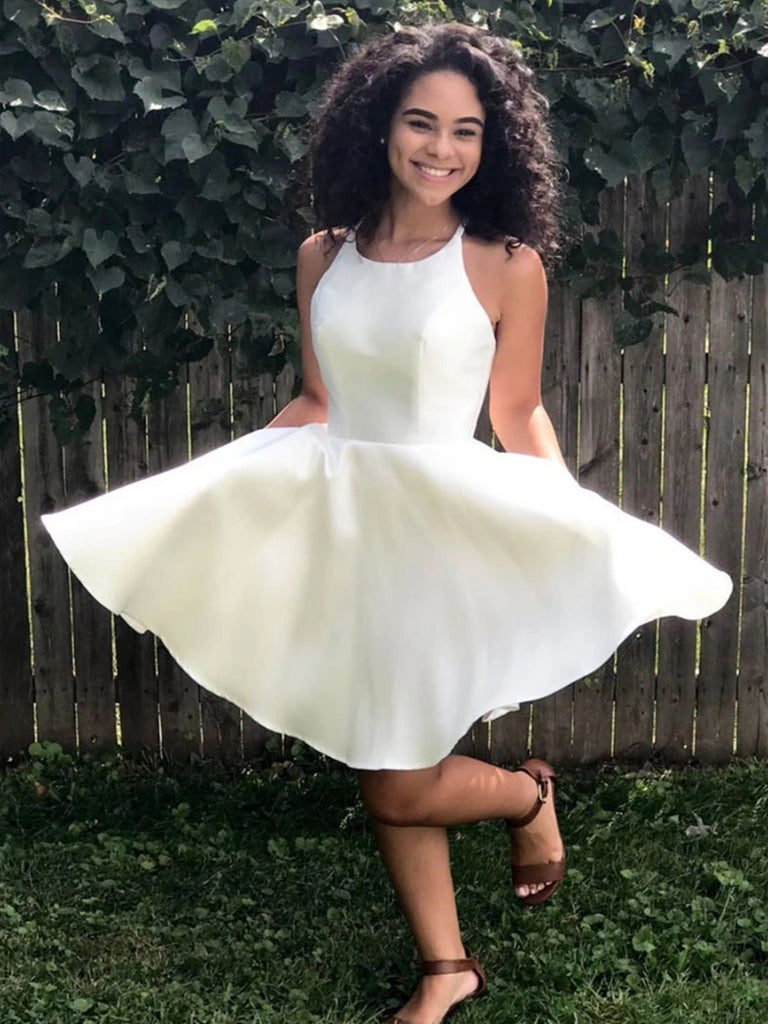 simple white dress for graduation