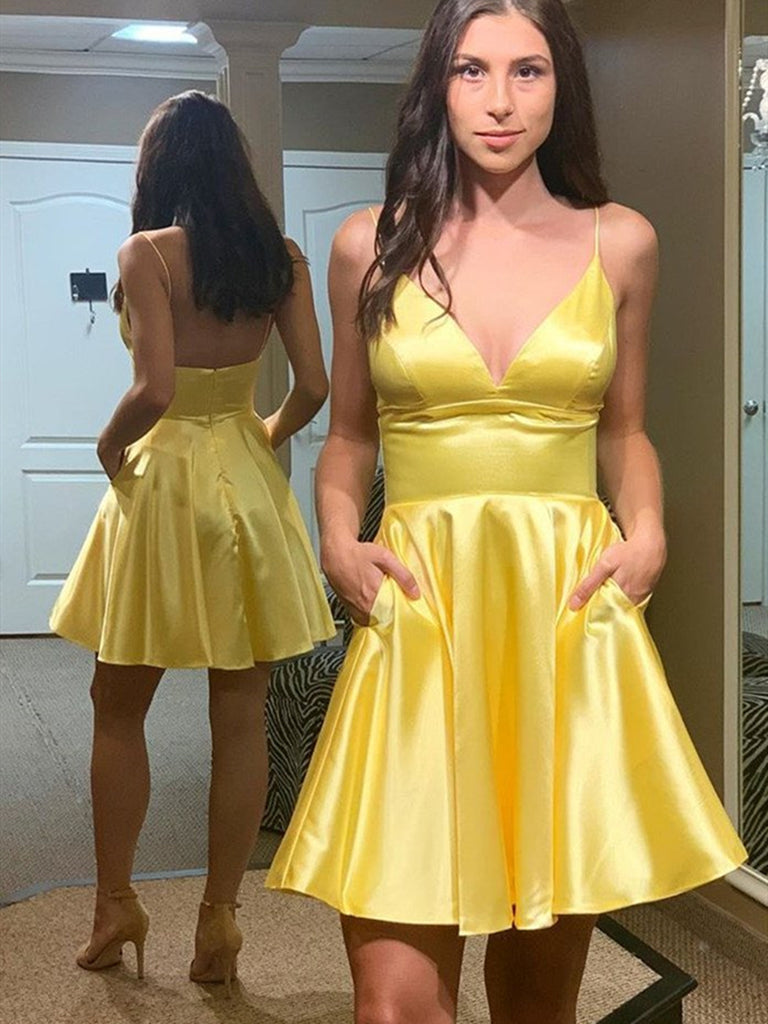 yellow shiny dress