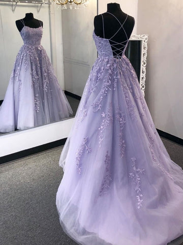 pastel purple prom dresses