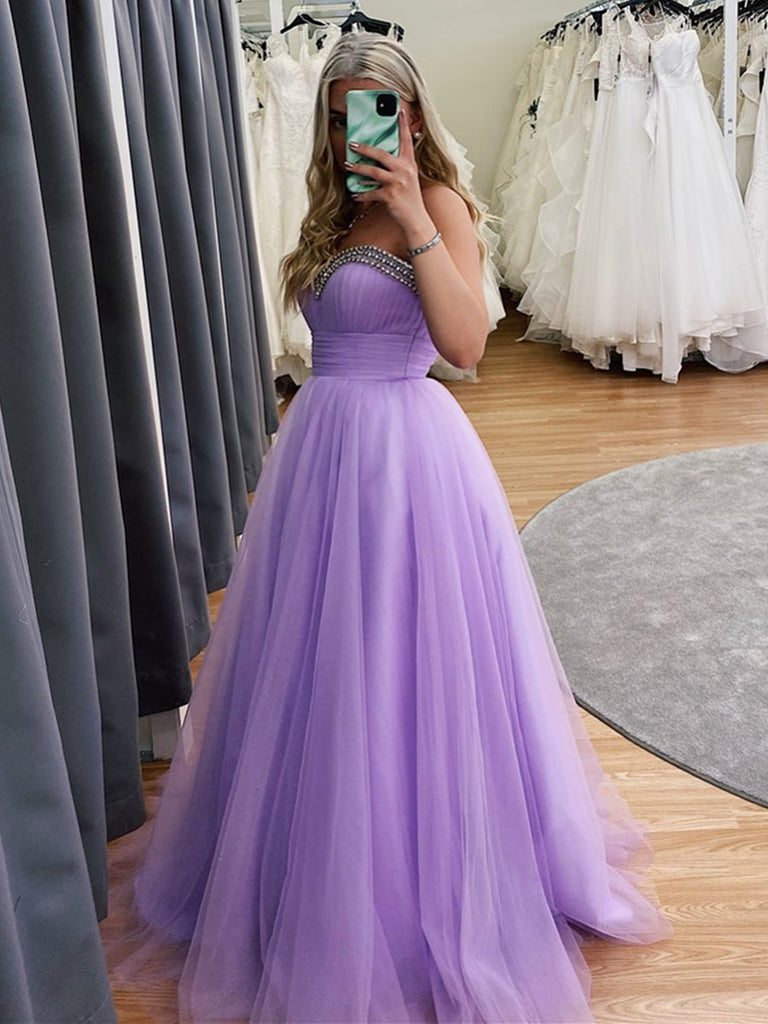 lavender long formal dress