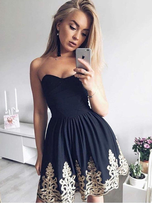 short black lace prom dress