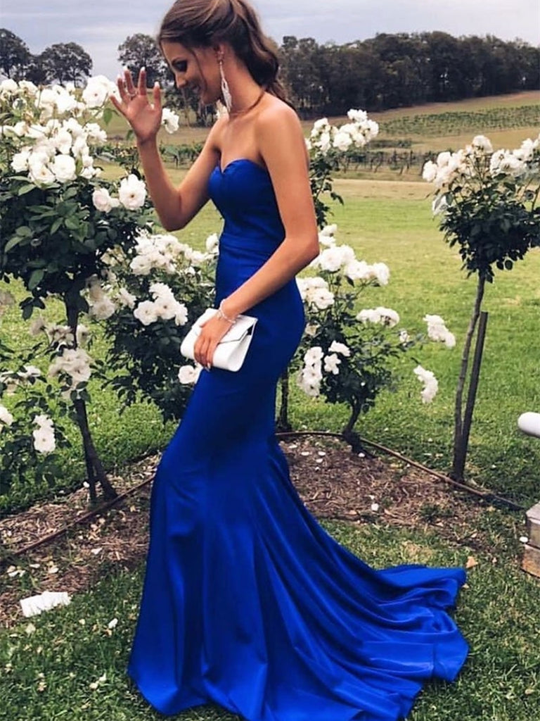 royal blue long gown for wedding