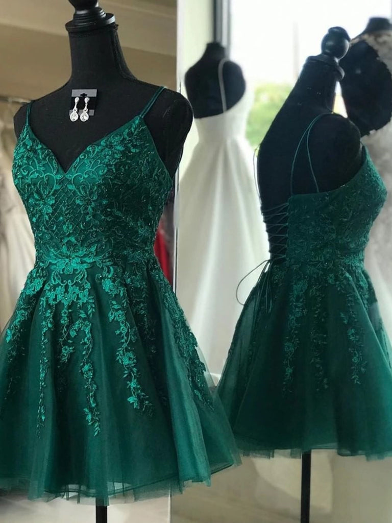 green hoco dress