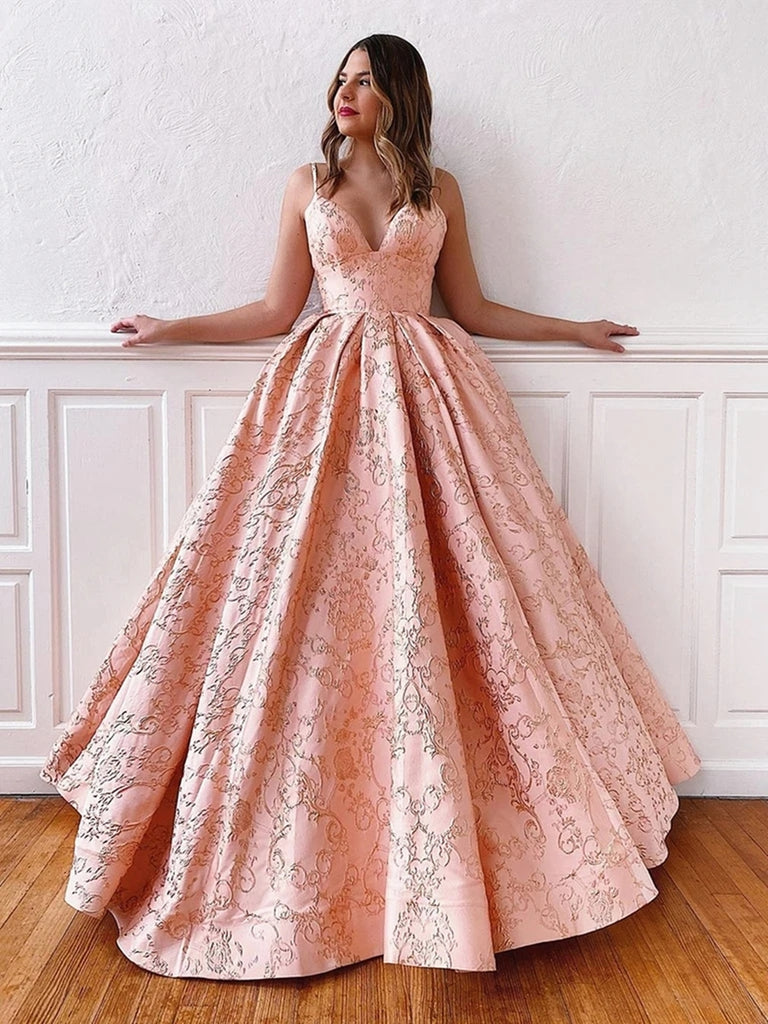 pink lace ball gown