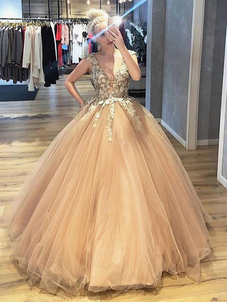 Evening Gowns Champagne Color Cheap ...