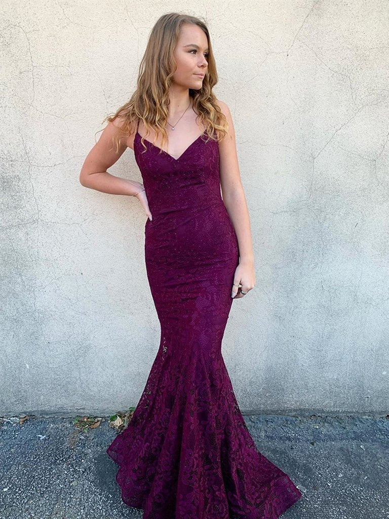 plum colored formal dresses