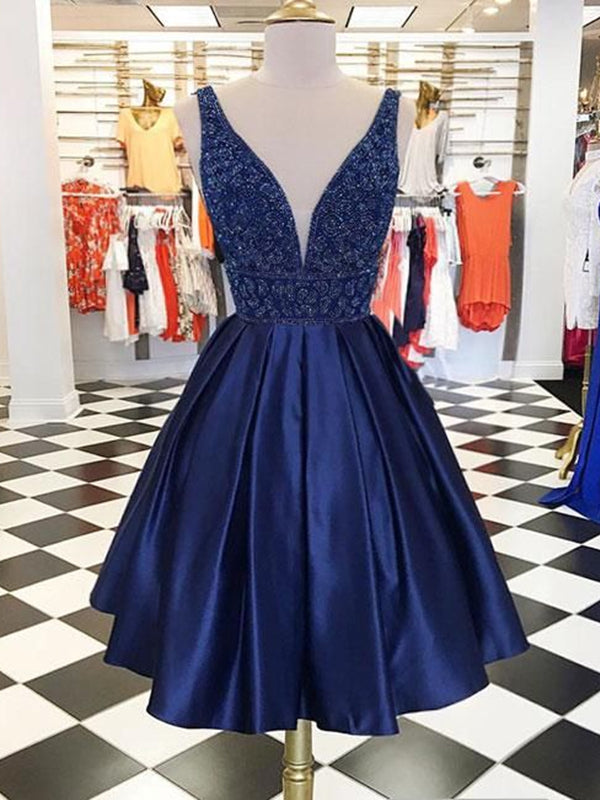 dresses in navy blue colour