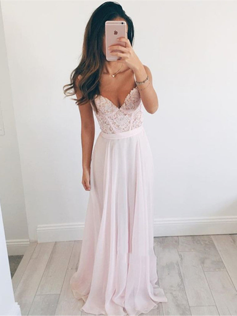 light pink long formal dresses