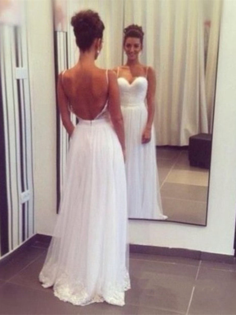 white backless prom dress