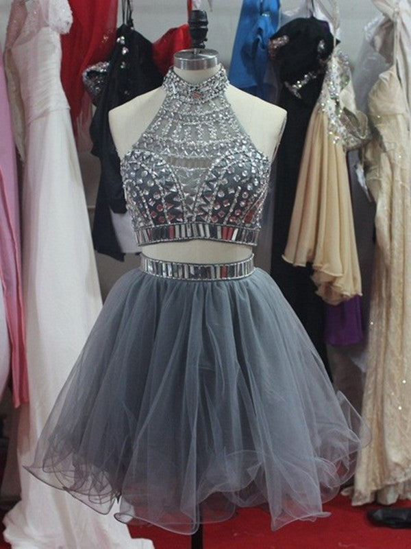 short gray prom dresses