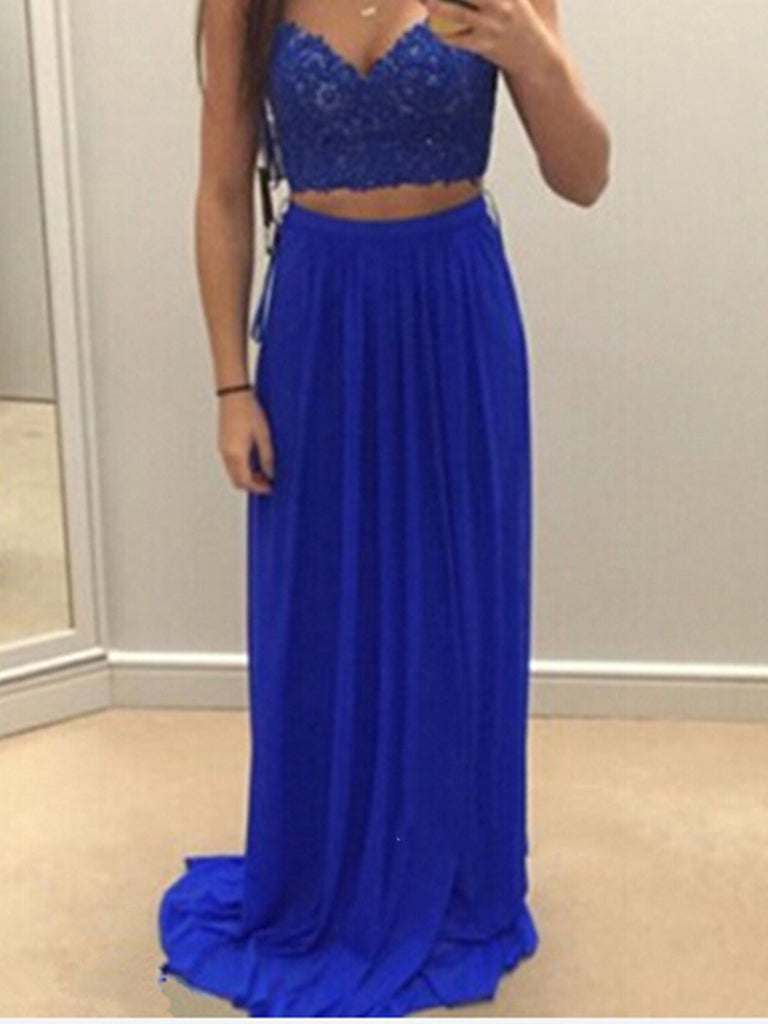 royal blue 2 piece dress