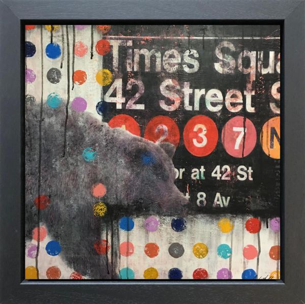 Linda Charles - '42 Street Time Square' - Framed Original Artwork