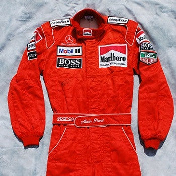 Alain Prost signed and worn race suit overalls 1996 F1 Mclaren ...