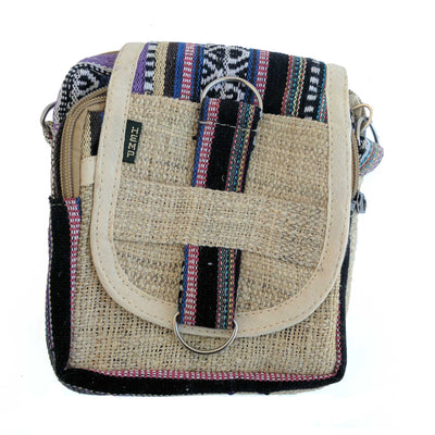 PackBag Pure Hemp Sling Side Bag Square Shape Small Size with Multi-pocket  3 Compartments Pack of 1 : Amazon.in: Fashion