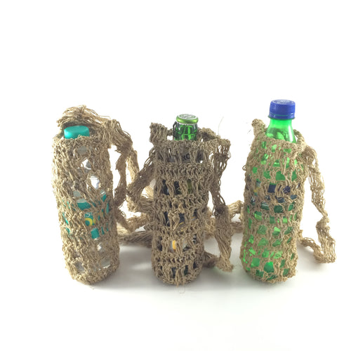 HEMP Bottle Holder made from 100% natural, organic and eco-friendly handwoven HEMP