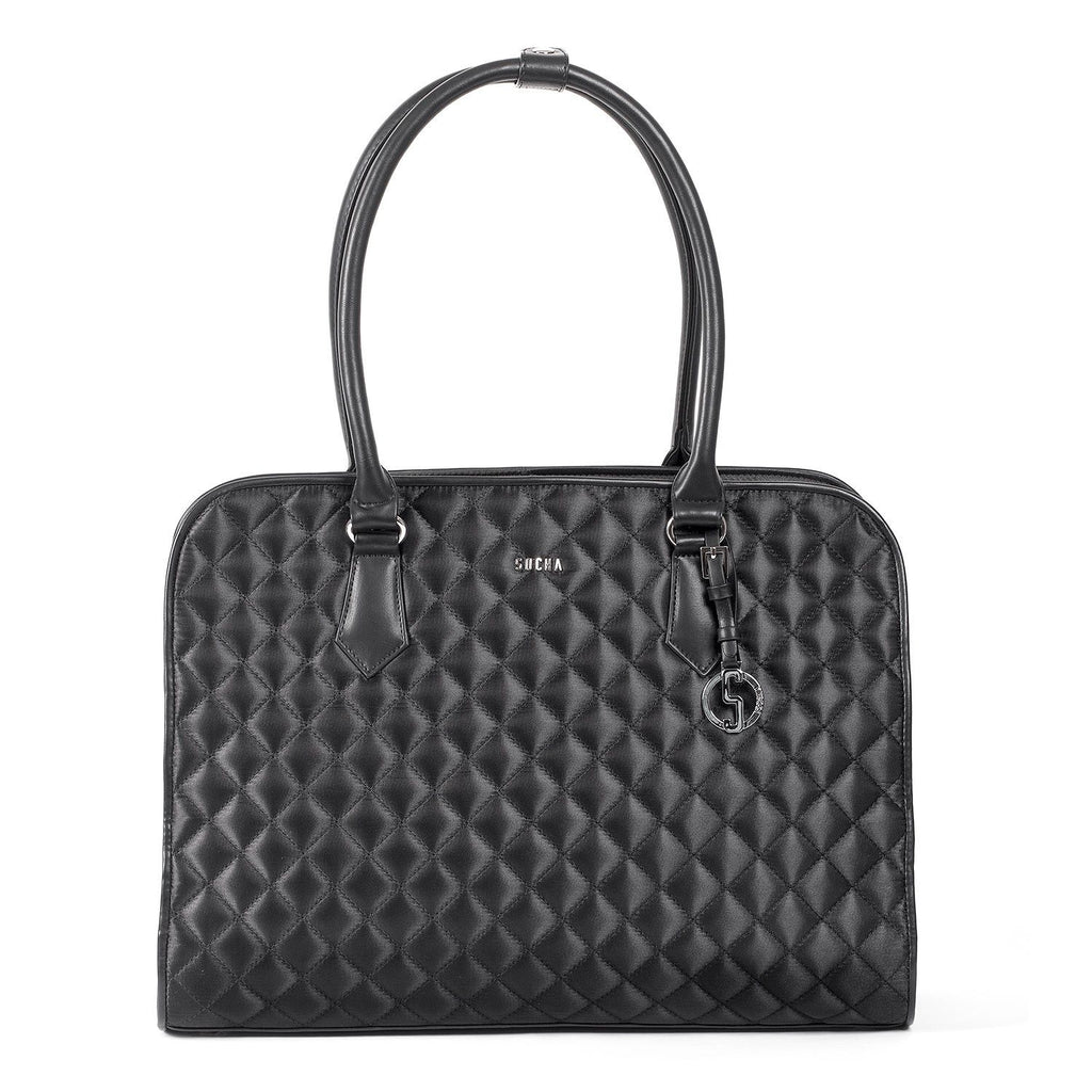Socha 15.6 inch Black Diamond Womens Quilted Laptop Tote – 0
