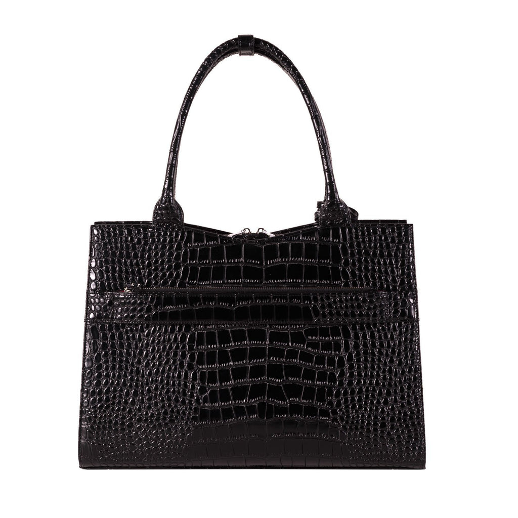 Download Mock-Croc Jet Black 15.6″ Womens Laptop Tote | Laptopbags ...