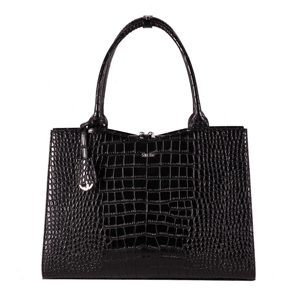 Download Mock-Croc Jet Black 15.6″ Womens Laptop Tote | Laptopbags ...