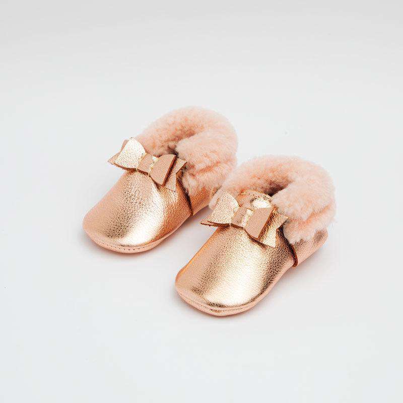 freshly picked rose gold moccasins