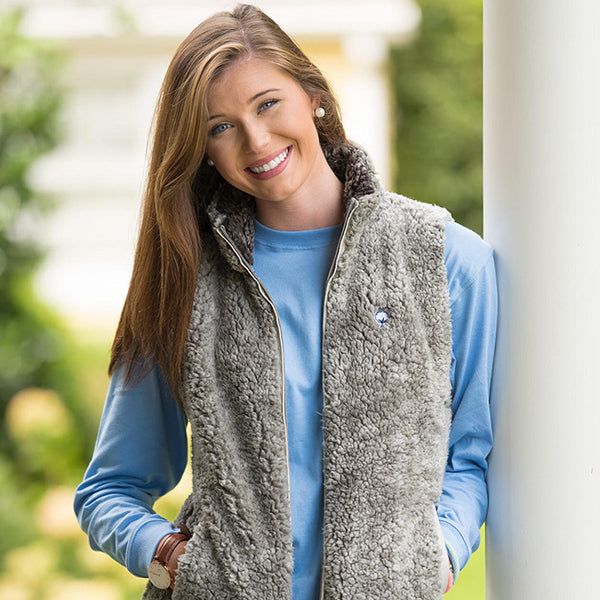 Quarter Zip Sherpa Pullover in Oyster by The Southern Shirt Co.