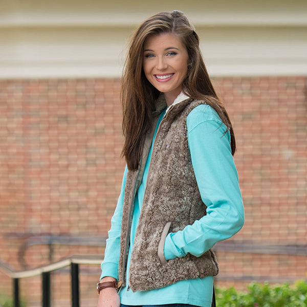 Quarter Zip Sherpa Pullover in Magnet Grey by The Southern Shirt Co.