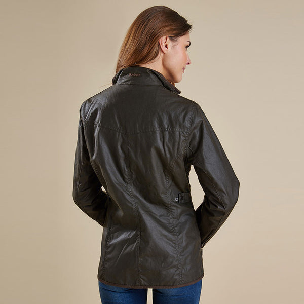 Ladies Utility Waxed Jacket in Olive by Barbour