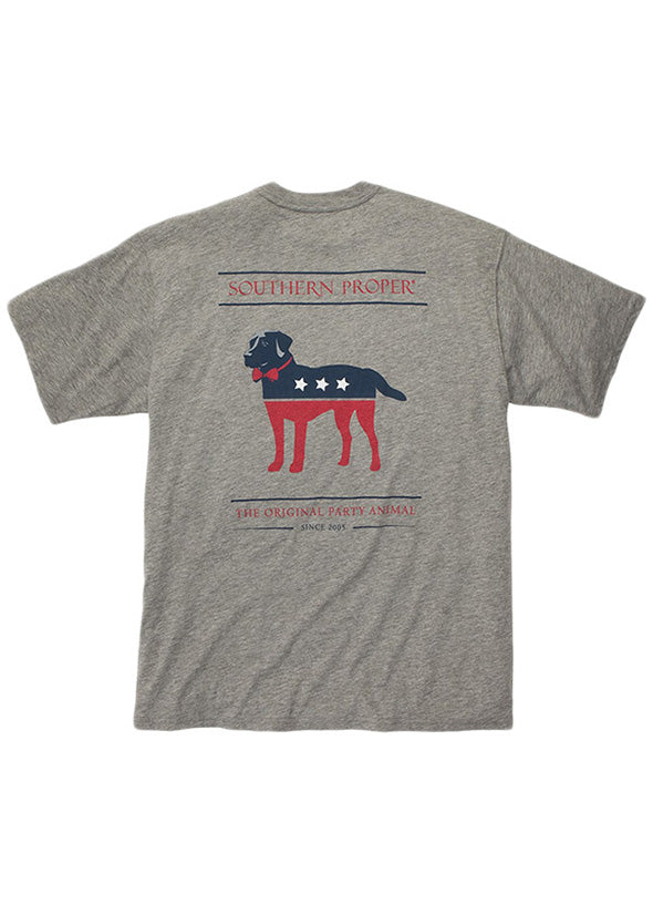 Party Animal Tee Shirt in Grey by Southern Proper