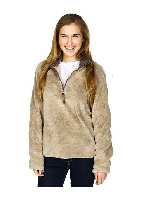 Pebble Pile Pullover 1/2 Zip in Sandstone by True Grit