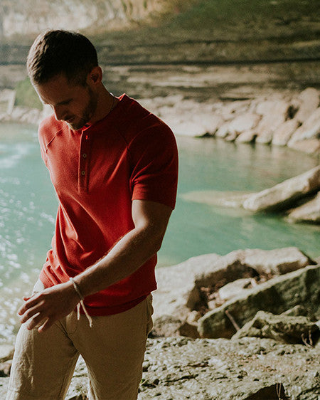 puremeso heathered henley by The Normal Brand