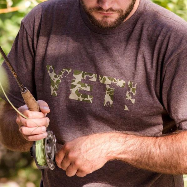 Camo Logo Tee in Vintage Brown by YETI