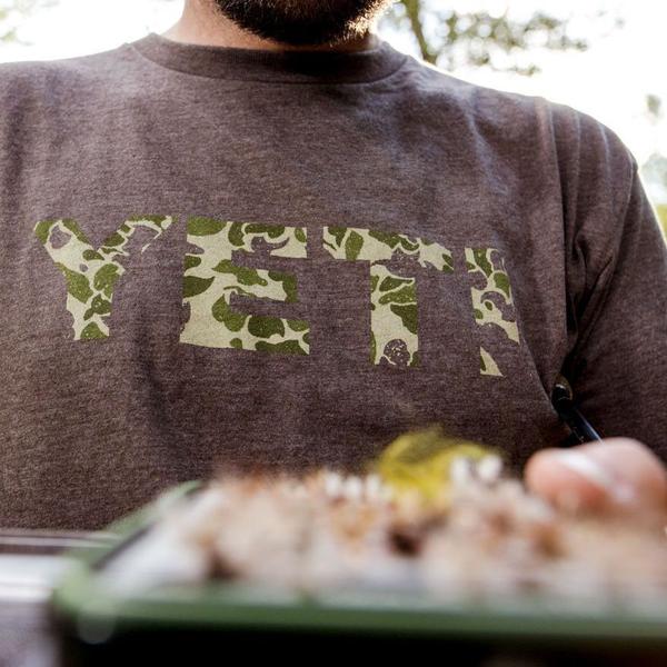 Camo Logo Tee in Vintage Brown by YETI