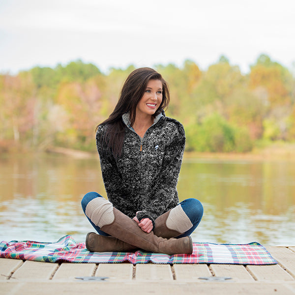 southern shirt co heather sherpa pullover with pockets