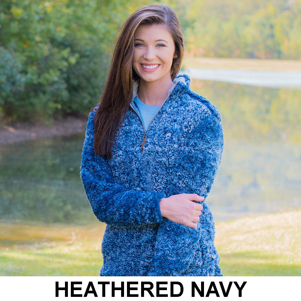 navy sherpa pullover