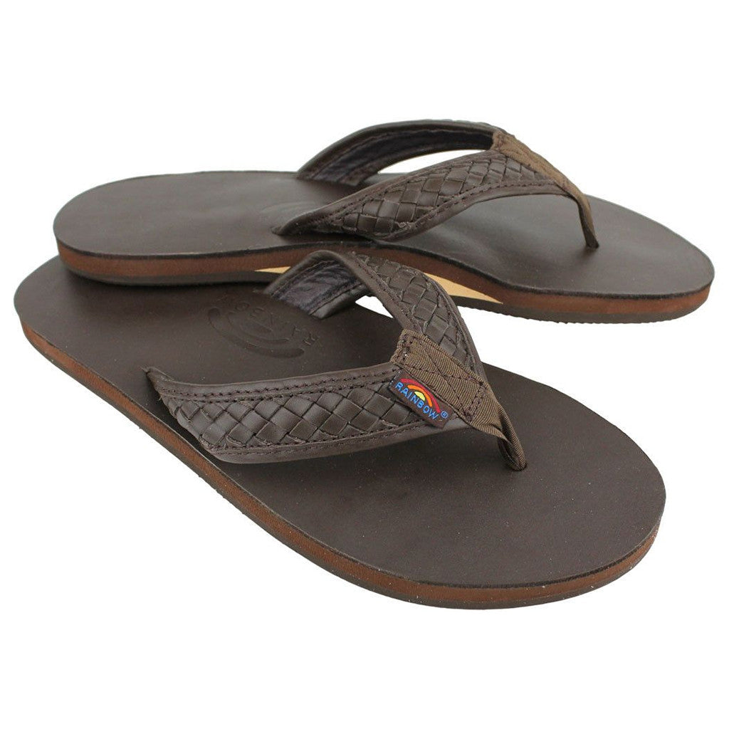 rainbow leather flip flops mens