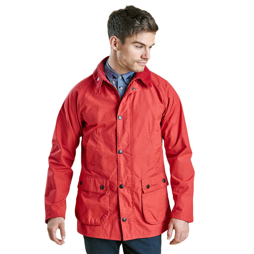 red barbour jacket mens