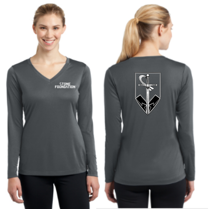 Stone Foundation Sport-Tek Ladies Long Sleeve PosiCharge Competitor V-Neck Tee Pre-Order