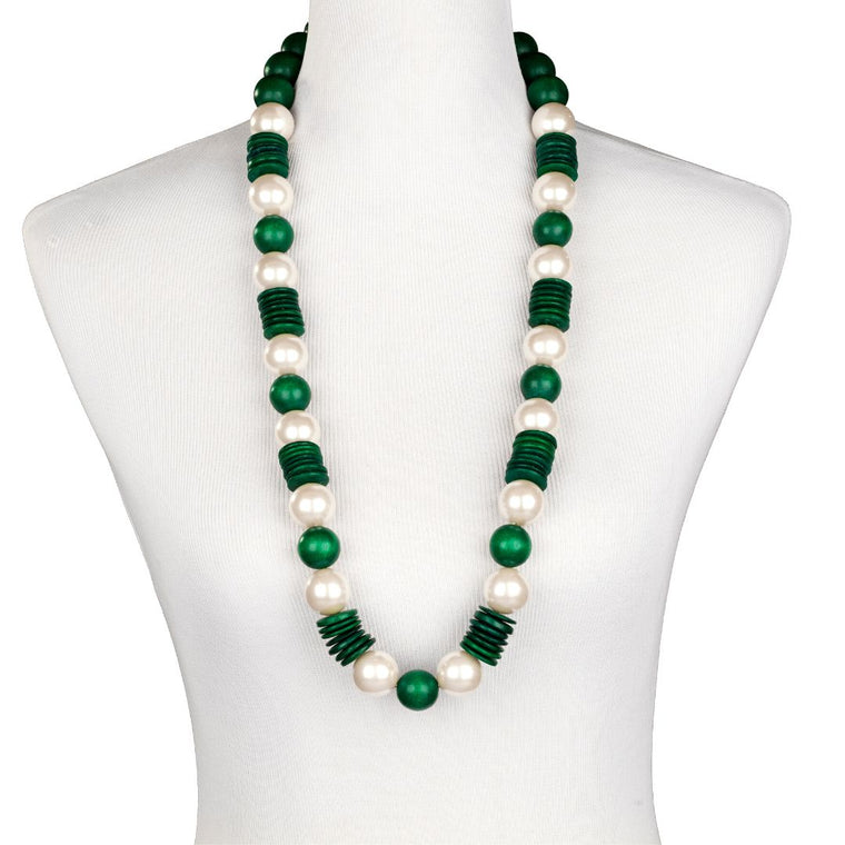 Grande Pearl Emerald Long Length Necklace - Restocking Fall 2022
