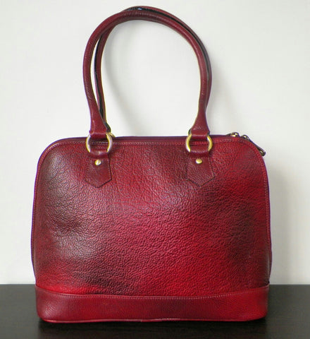 100% Genuine Buffalo Leather Elegant  Everyday Formal Handbag - Tan Brown