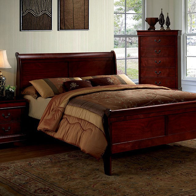 Louis Philippe III Bed CM77866CH Bedding Mart