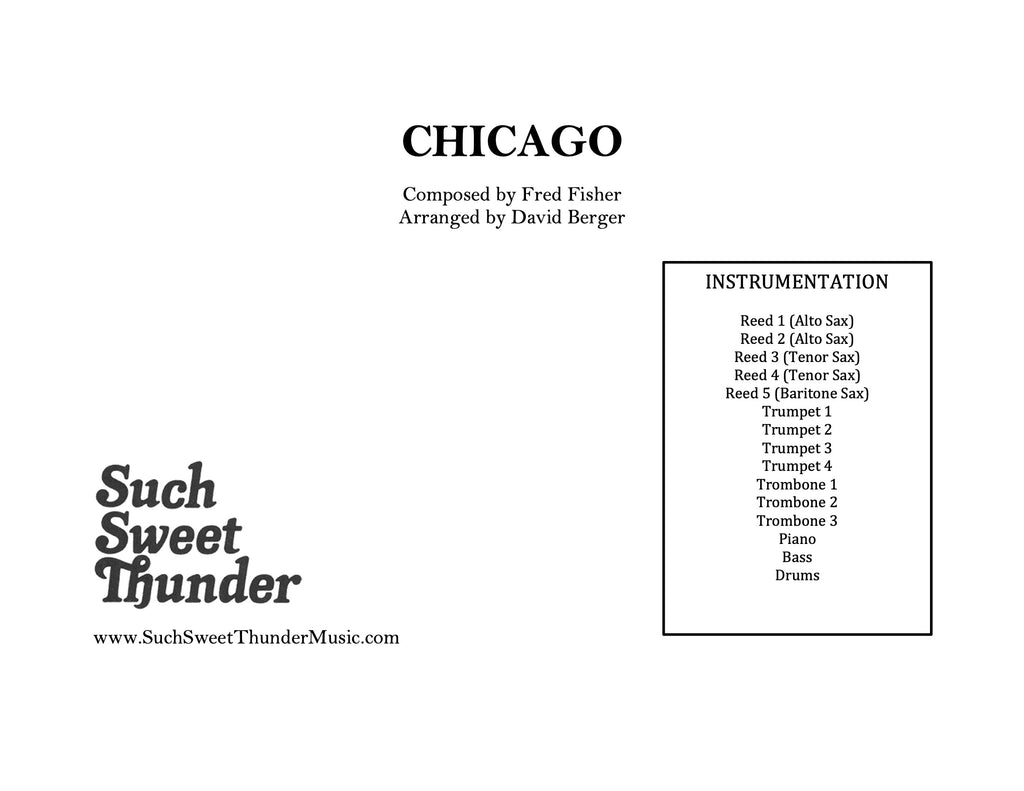 CHICAGO: TRANSCRIBED SCORES VOLUME 1: Chicago: