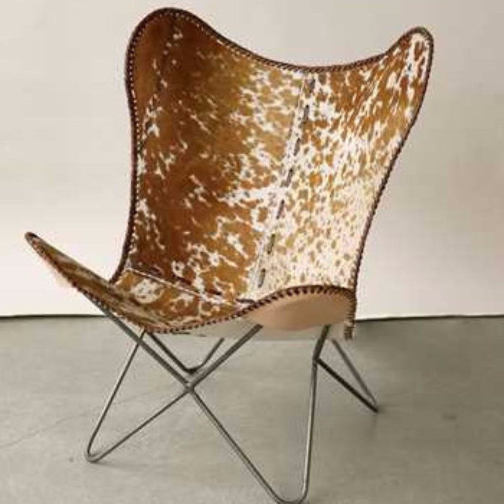 metal  cowhide butterfly chair