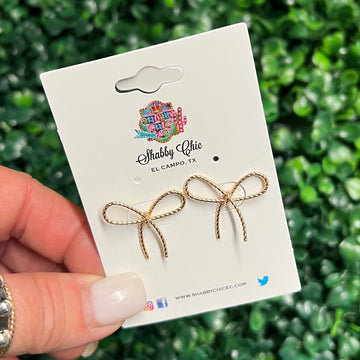 Dainty Gold Bow Earrings