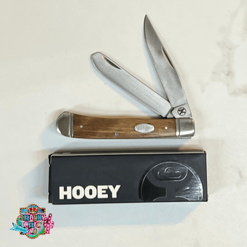 HOOEY  "ZEBRA WOOD TRAPPER" KNIFE